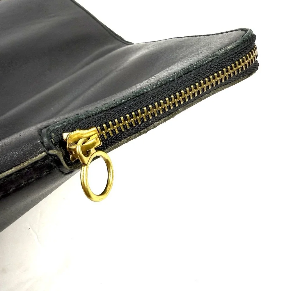 Madewell The Leather Laptop Case Black Soft Leather Padded YAY Lettering Travel